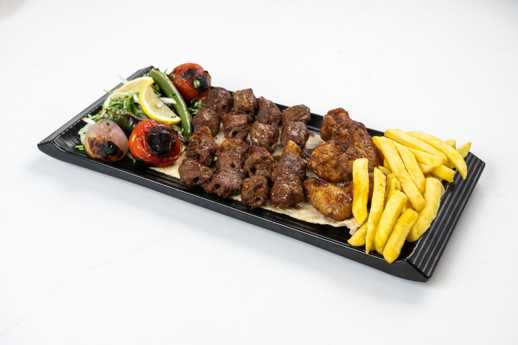 Cubed grilled meat